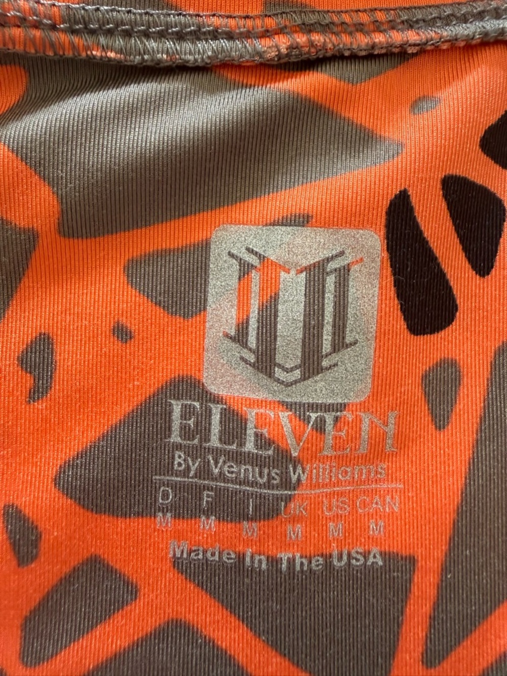EleVen by Venus Williams Orange and Gray Printed Zip-Up Jacket Size Medium - Picture 3 of 7